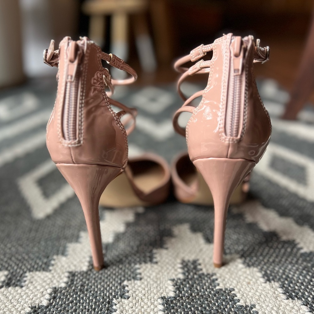 𝗦𝗧𝗘𝗩𝗘 𝗠A𝗗𝗗𝗘𝗡 Nude Strappy Heels Size 9 - Picture 8 of 11